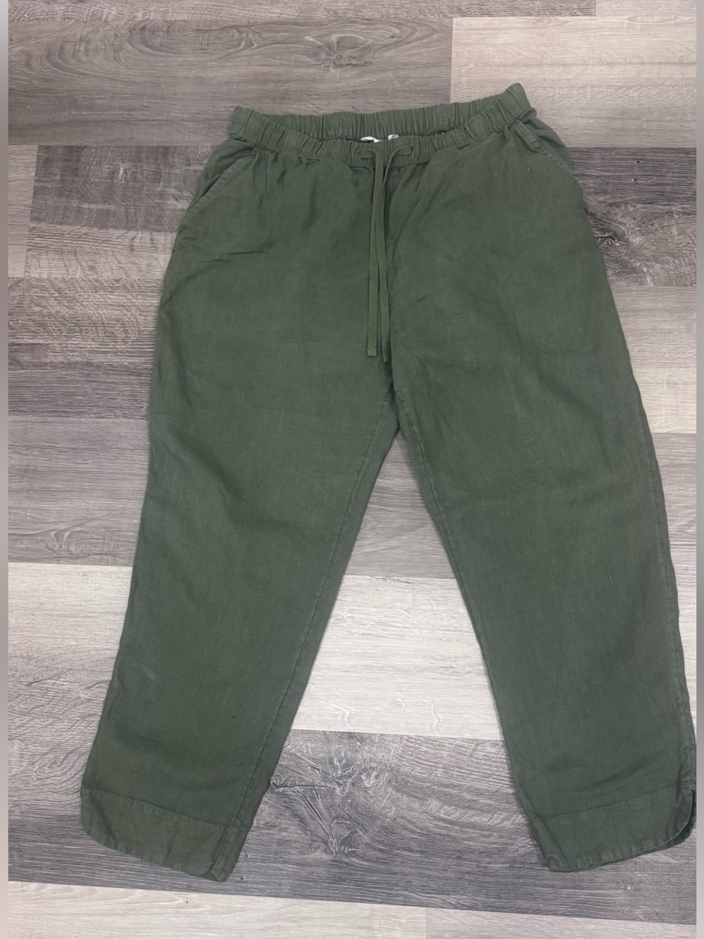 Caslon Dark Olive Drawstring Linen Pants